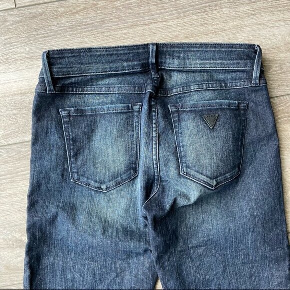 Guess Faux Leather Patch Distressed  Skinny Moto Jeans - Picture 12 of 12